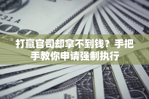 武汉打赢官司却拿不到钱？手把手教你申请强制执行