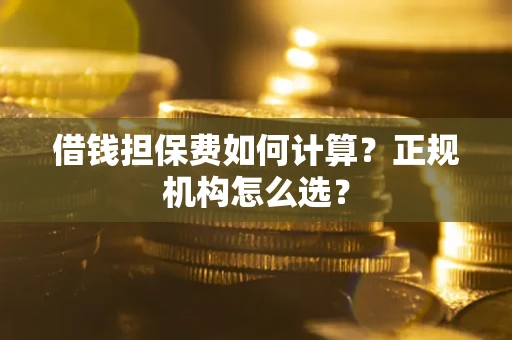 武汉借钱担保费如何计算？正规机构怎么选？