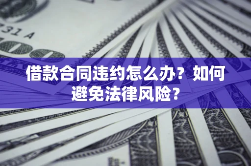 武汉借款合同违约怎么办？如何避免法律风险？