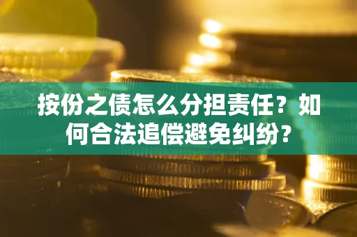 武汉按份之债怎么分担责任？如何合法追偿避免纠纷？