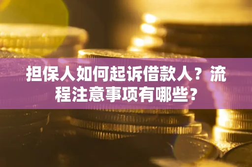 武汉担保人如何起诉借款人？流程注意事项有哪些？